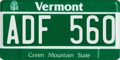 VT license plate ADF560