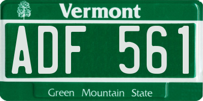 VT license plate ADF561