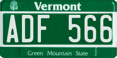 VT license plate ADF566