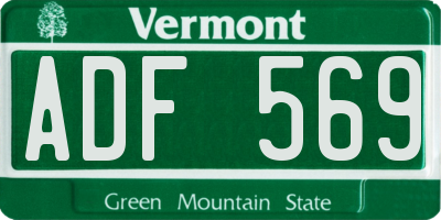 VT license plate ADF569