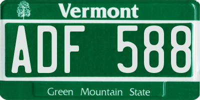 VT license plate ADF588