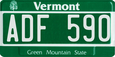 VT license plate ADF590