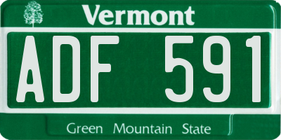 VT license plate ADF591