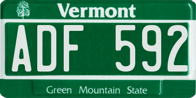 VT license plate ADF592