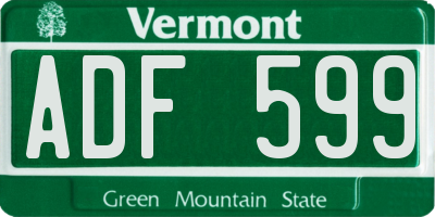 VT license plate ADF599