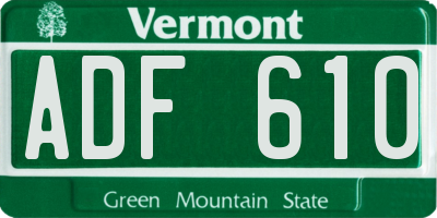 VT license plate ADF610
