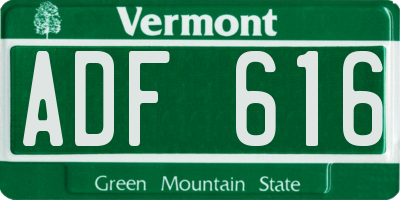 VT license plate ADF616
