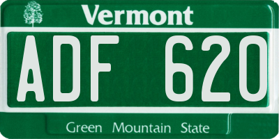 VT license plate ADF620