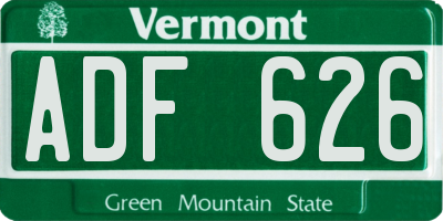 VT license plate ADF626