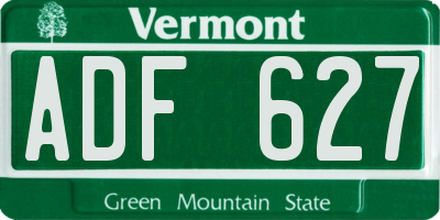 VT license plate ADF627