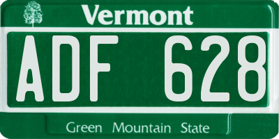 VT license plate ADF628