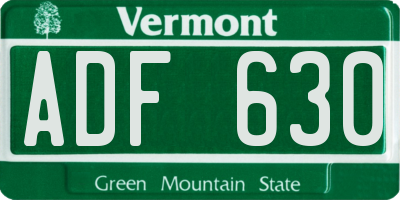 VT license plate ADF630