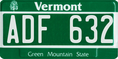 VT license plate ADF632