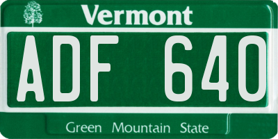 VT license plate ADF640