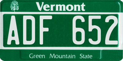 VT license plate ADF652