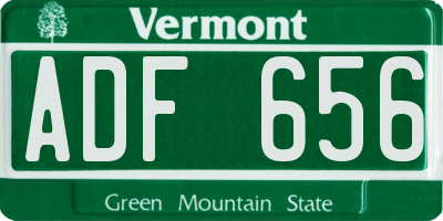 VT license plate ADF656