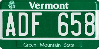 VT license plate ADF658