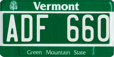 VT license plate ADF660