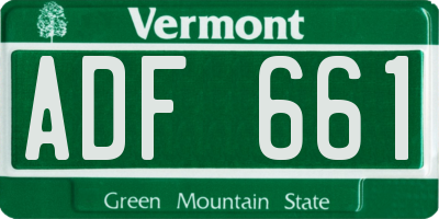 VT license plate ADF661