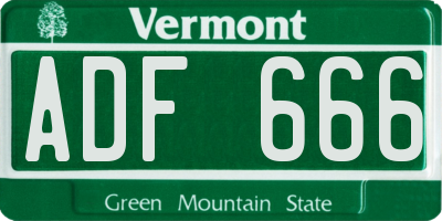 VT license plate ADF666