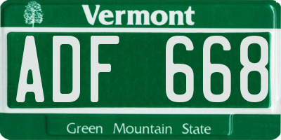 VT license plate ADF668
