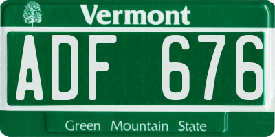 VT license plate ADF676
