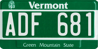 VT license plate ADF681