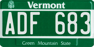 VT license plate ADF683