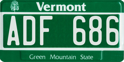 VT license plate ADF686