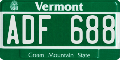 VT license plate ADF688