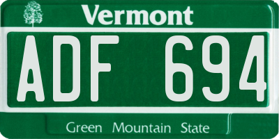 VT license plate ADF694