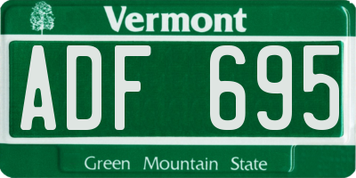 VT license plate ADF695