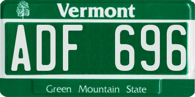 VT license plate ADF696