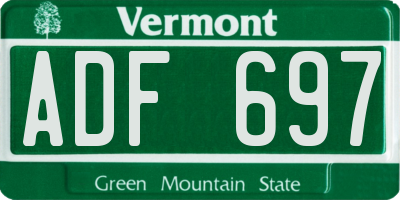 VT license plate ADF697