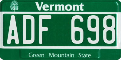 VT license plate ADF698