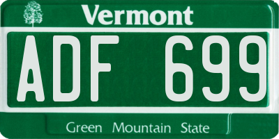 VT license plate ADF699
