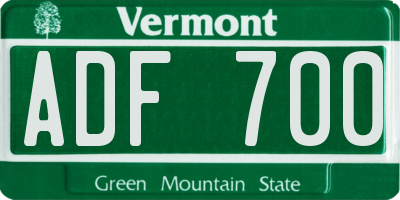 VT license plate ADF700