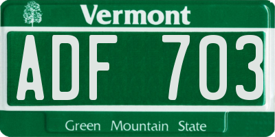 VT license plate ADF703