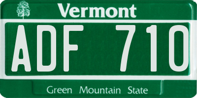 VT license plate ADF710