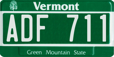 VT license plate ADF711