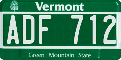 VT license plate ADF712