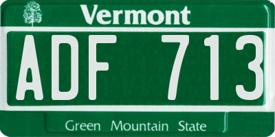 VT license plate ADF713