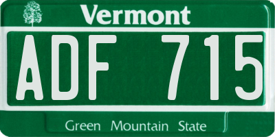 VT license plate ADF715