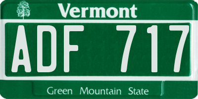 VT license plate ADF717