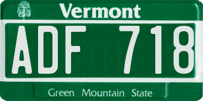 VT license plate ADF718