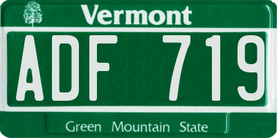VT license plate ADF719