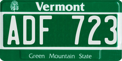 VT license plate ADF723