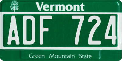 VT license plate ADF724