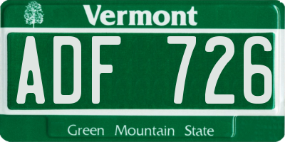 VT license plate ADF726
