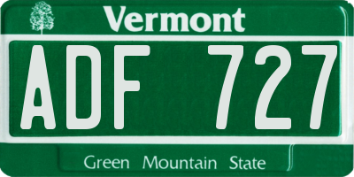 VT license plate ADF727